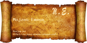 Mojzes Emese névjegykártya